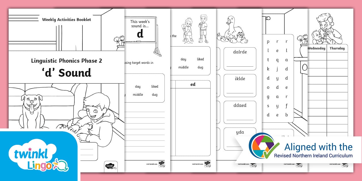 Northern Ireland Linguistic Phonics Phase 2 'd' Sound Weekly Activity ...