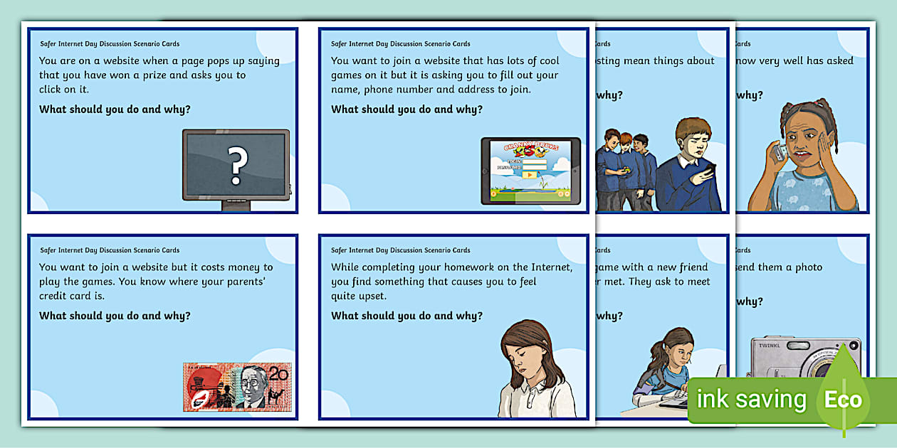 Safer Internet Day Discussion Cards | Scenario Cards