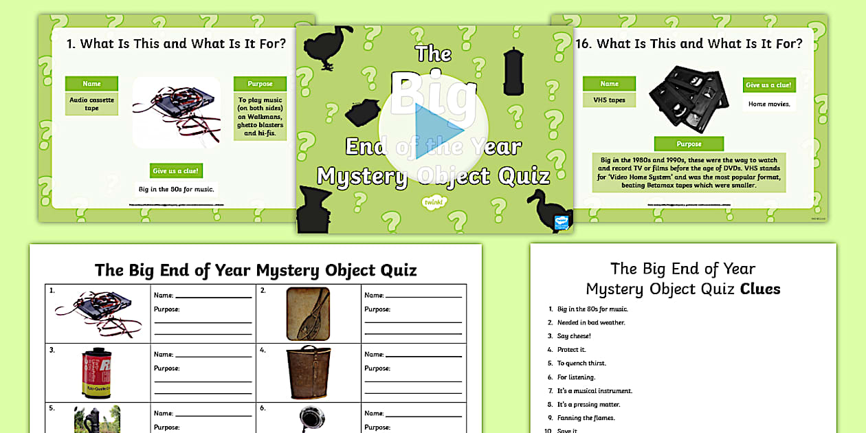 UKS2 The Big End of Year Mystery Object Quiz Pack Twinkl
