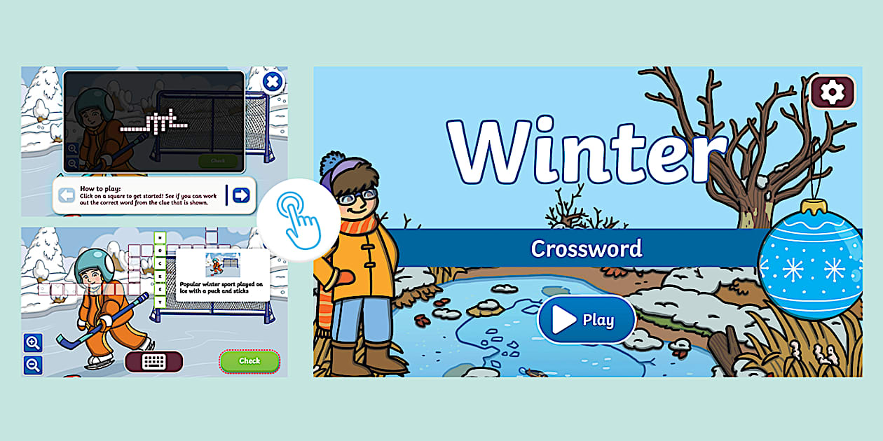 Winter Interactive Crossword Twinkl Canada (teacher made)