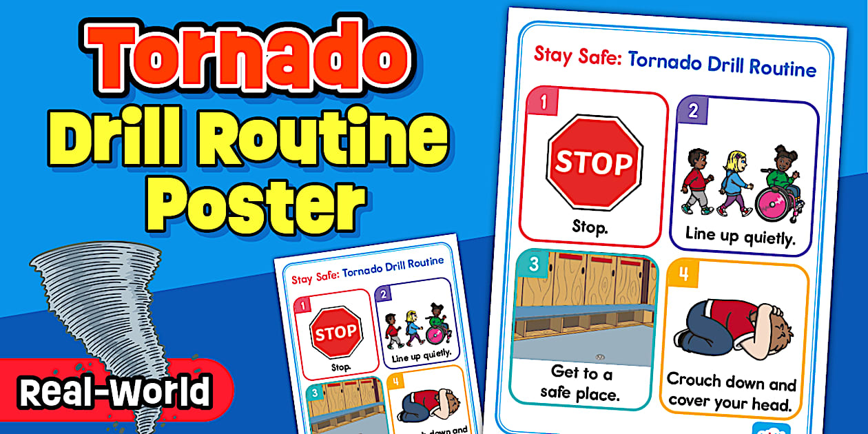 Tornado Drill Routine Poster (teacher made) - Twinkl