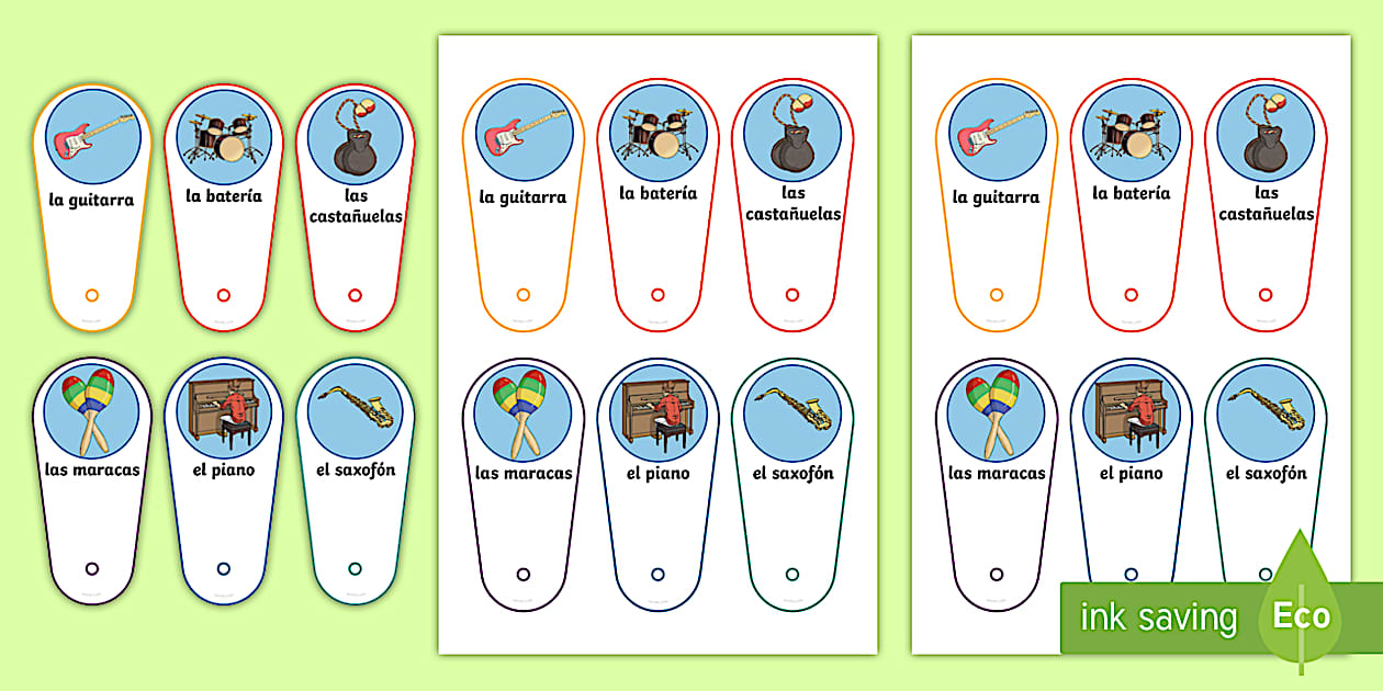Musical Instruments Communication Fan Spanish