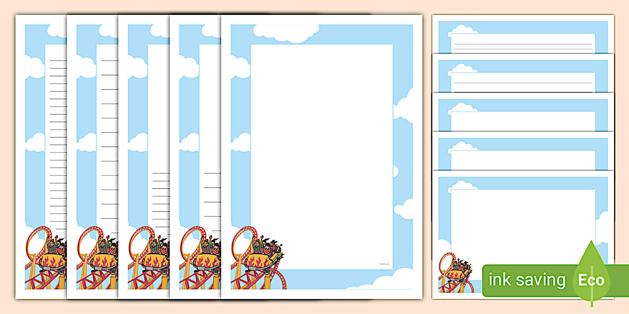Editable Rollercoaster Page Border (teacher made) - Twinkl