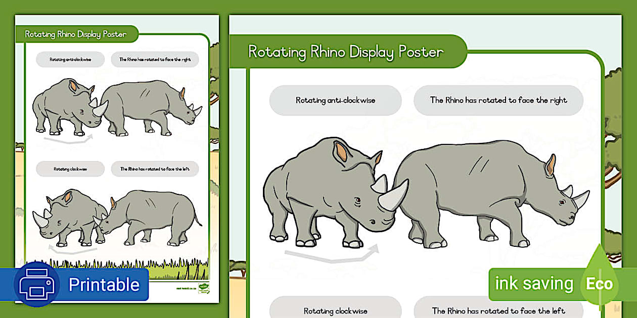 Grade R: Rotating Rhino Display Poster - Twinkl