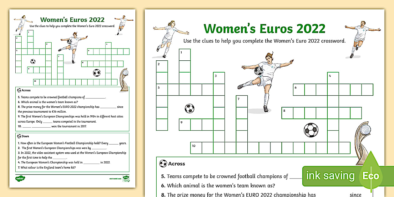 Women #39 s Euros Crossword (Hecho por educadores) Twinkl