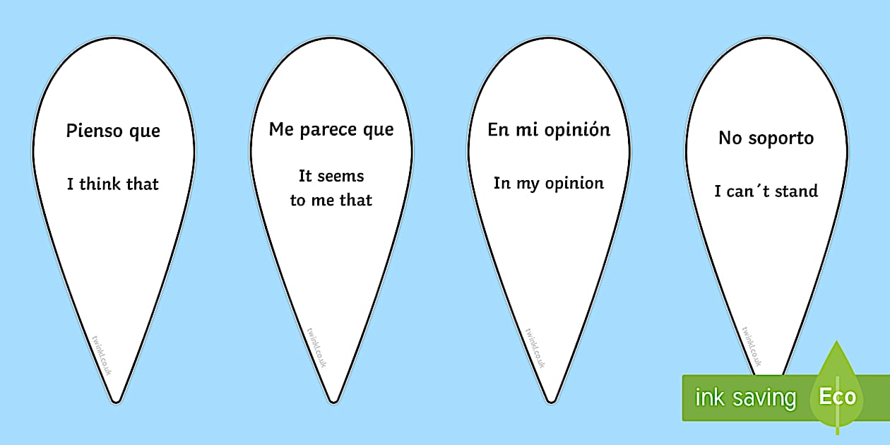 Opinion Phrases Fan Spanish Translation Twinkl