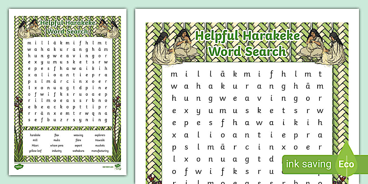 Helpful Harakeke Word Search (Teacher Made) Twinkl