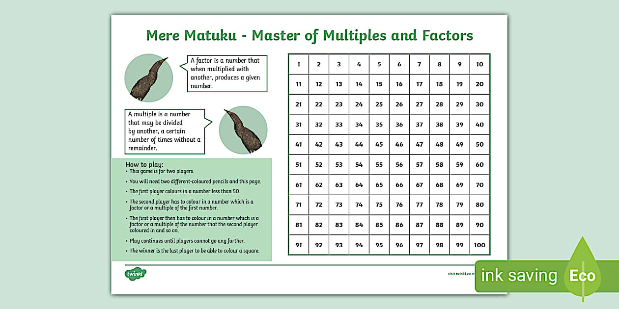 Mere matuku master of multiples and factors game stage 7 phase 2 