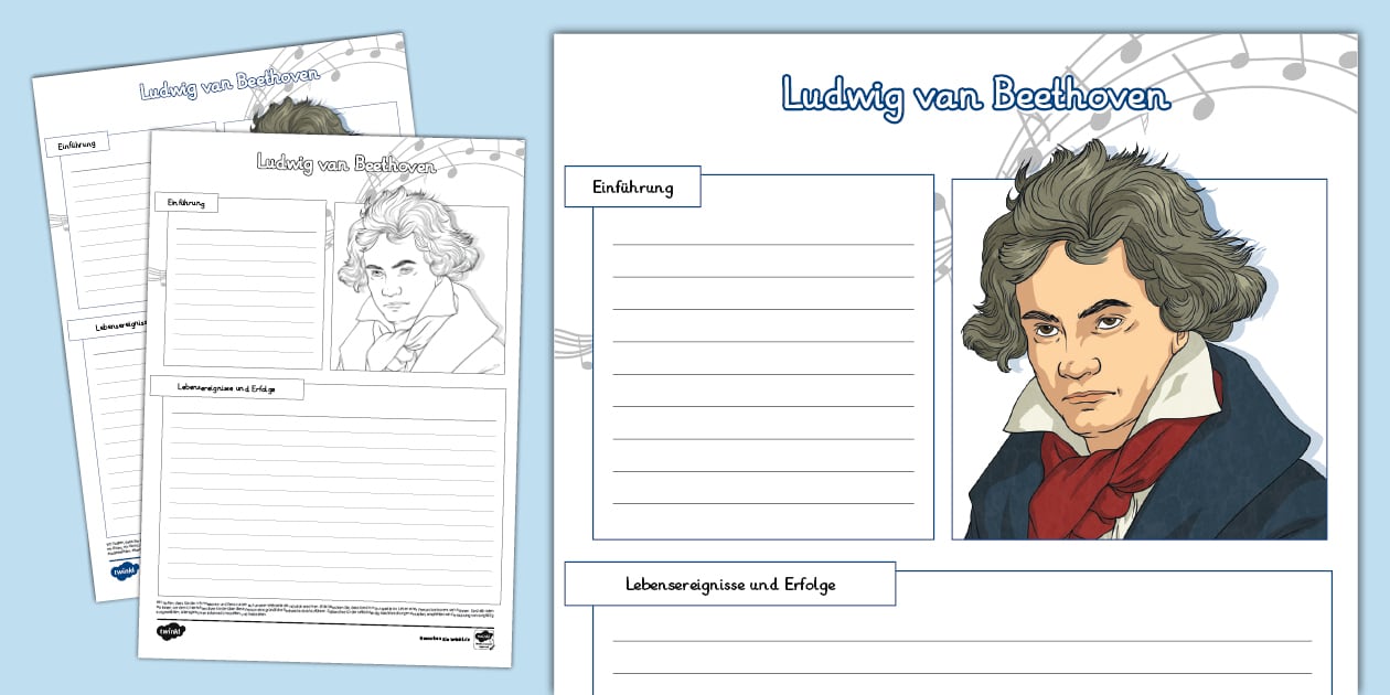 Steckbrief Von Ludwig Van Beethoven Ludwig van Beethoven - Biografie-Vorlage (teacher made)