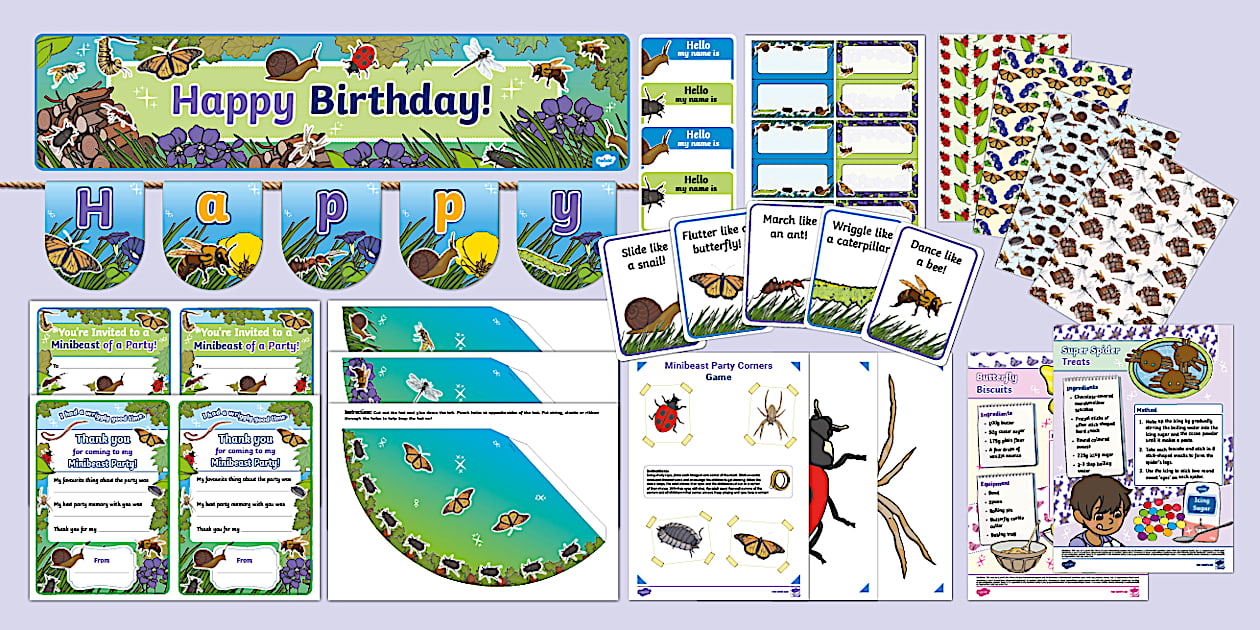 Minibeast Birthday Party Pack - KS1 (Teacher-Made) - Twinkl