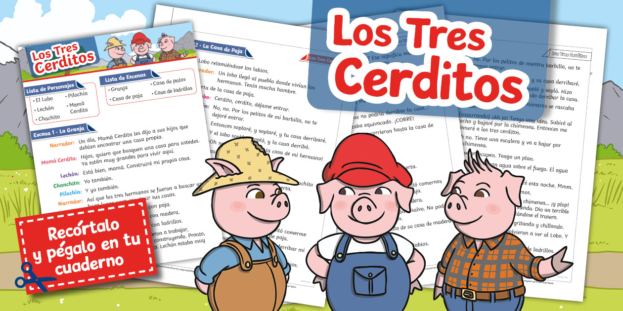 Teatro | tres Cerditos | guion | dramatizar | lenguaje | lee