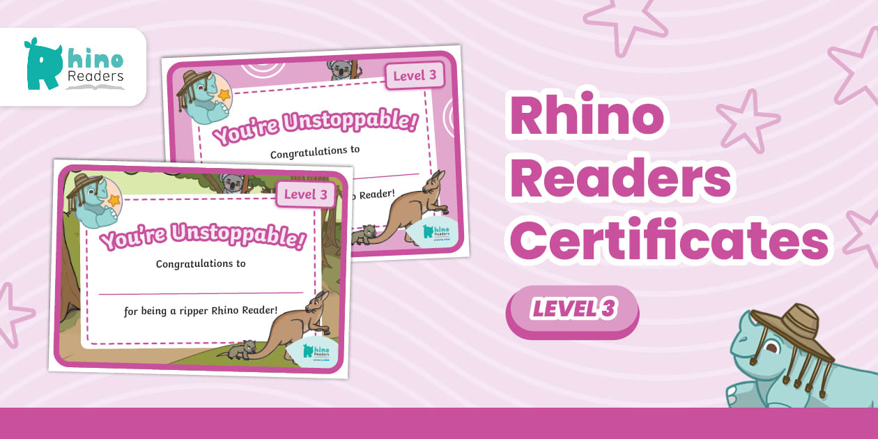 Rhino Readers Level 3 Certificates