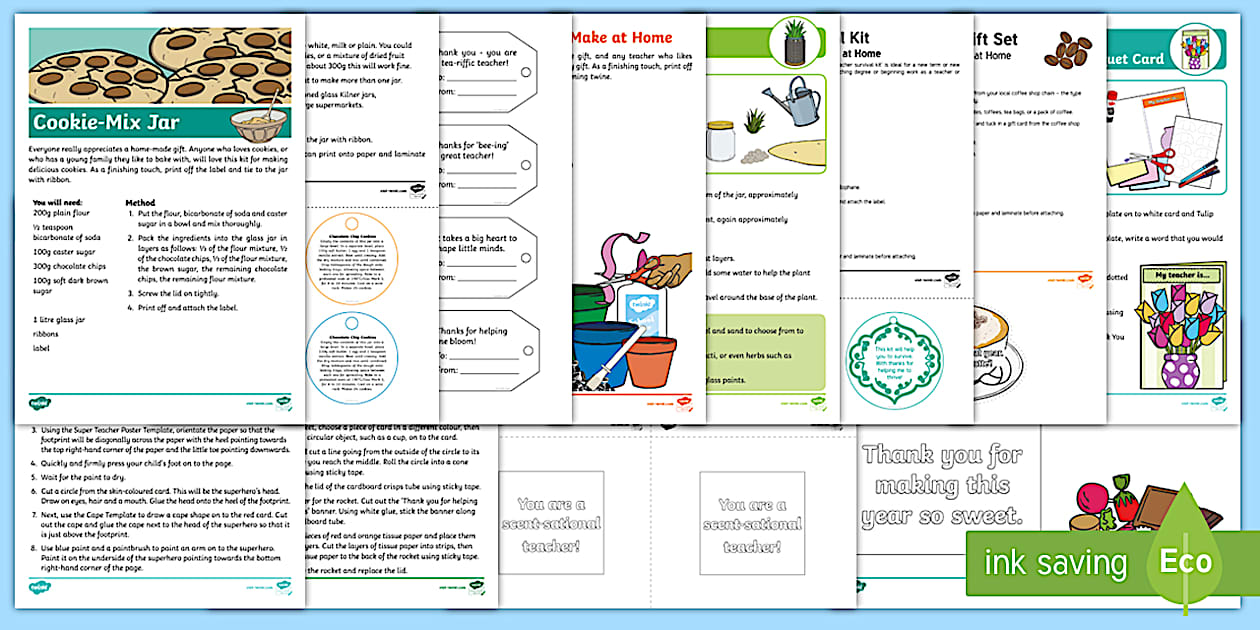 End of Year Gifts for Teachers Resource Pack (teacher made)