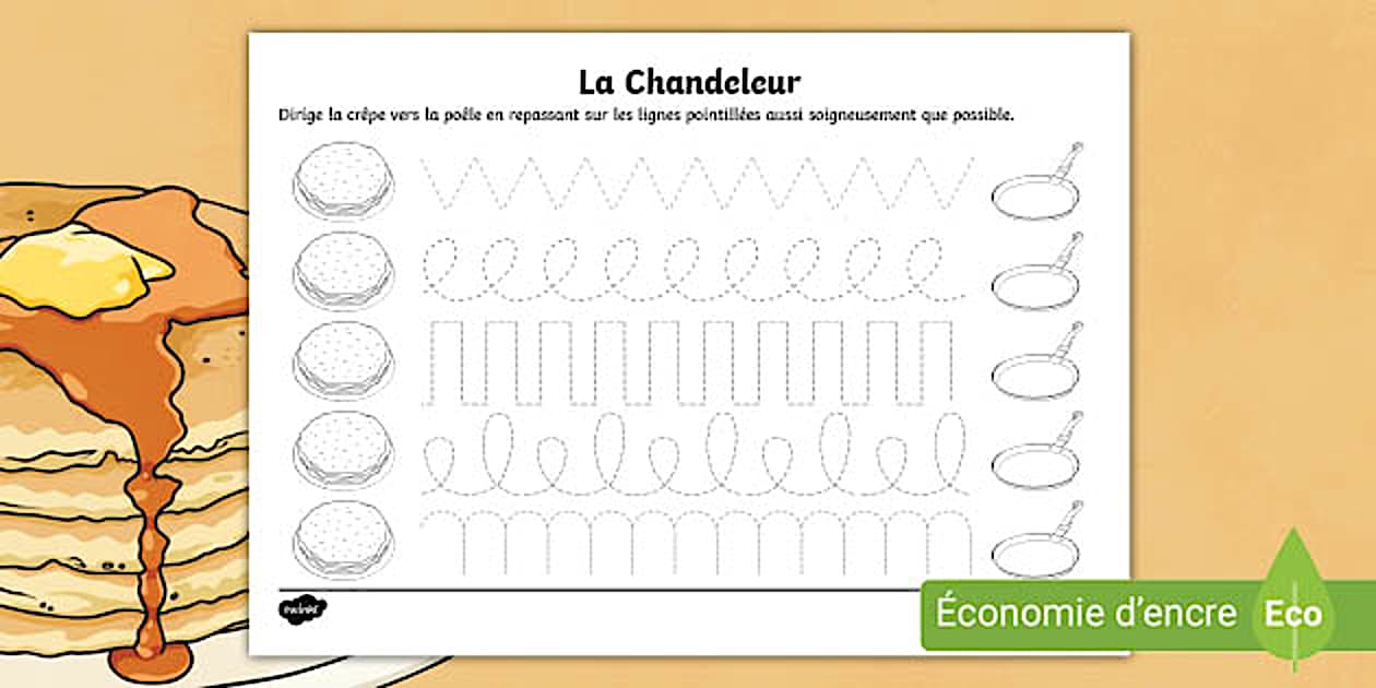 Activité de maîtrise du crayon de la Chandeleur - Twinkl