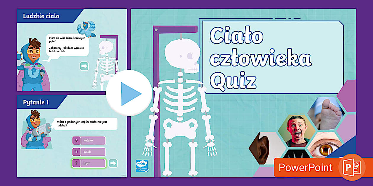 Ciało człowieka | Interaktywny quiz PowerPoint - Twinkl