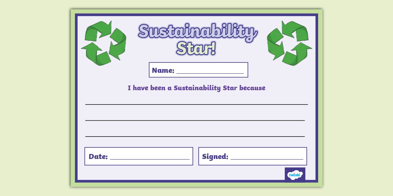 Sustainability in the UAE Certificate (Teacher Made)