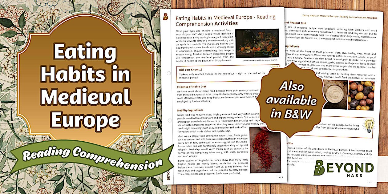 Medieval Europe Eating Habits Activities