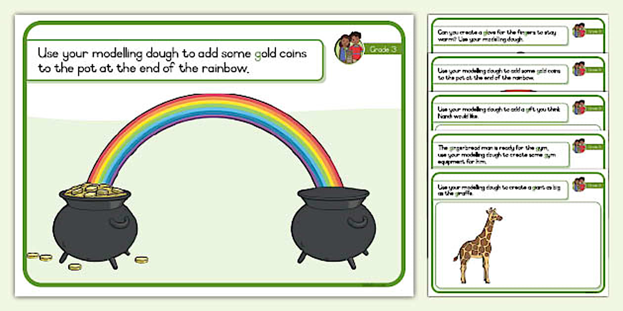 Grade 3 Phonics Hard and Soft g Modelling Dough Mats
