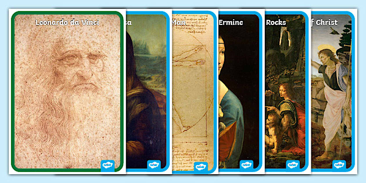 Cursive Leonardo da Vinci Display Pictures (teacher made)