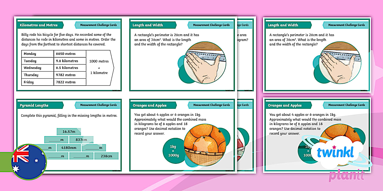 Year 5 Measurement and Geometry Challenge Cards - Twinkl
