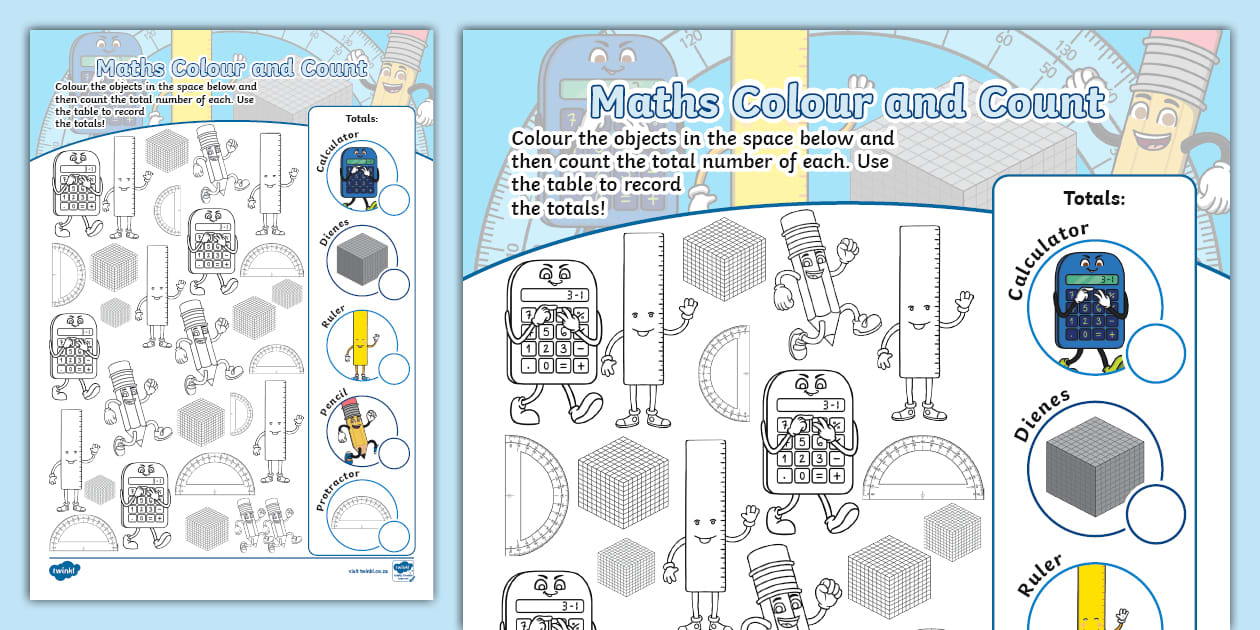 * NEW * Maths Colour and Count Worksheet (teacher made)
