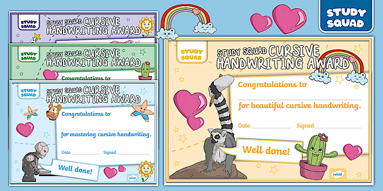 KS2 Cursive Handwriting Certificates (Teacher-Made) - Twinkl