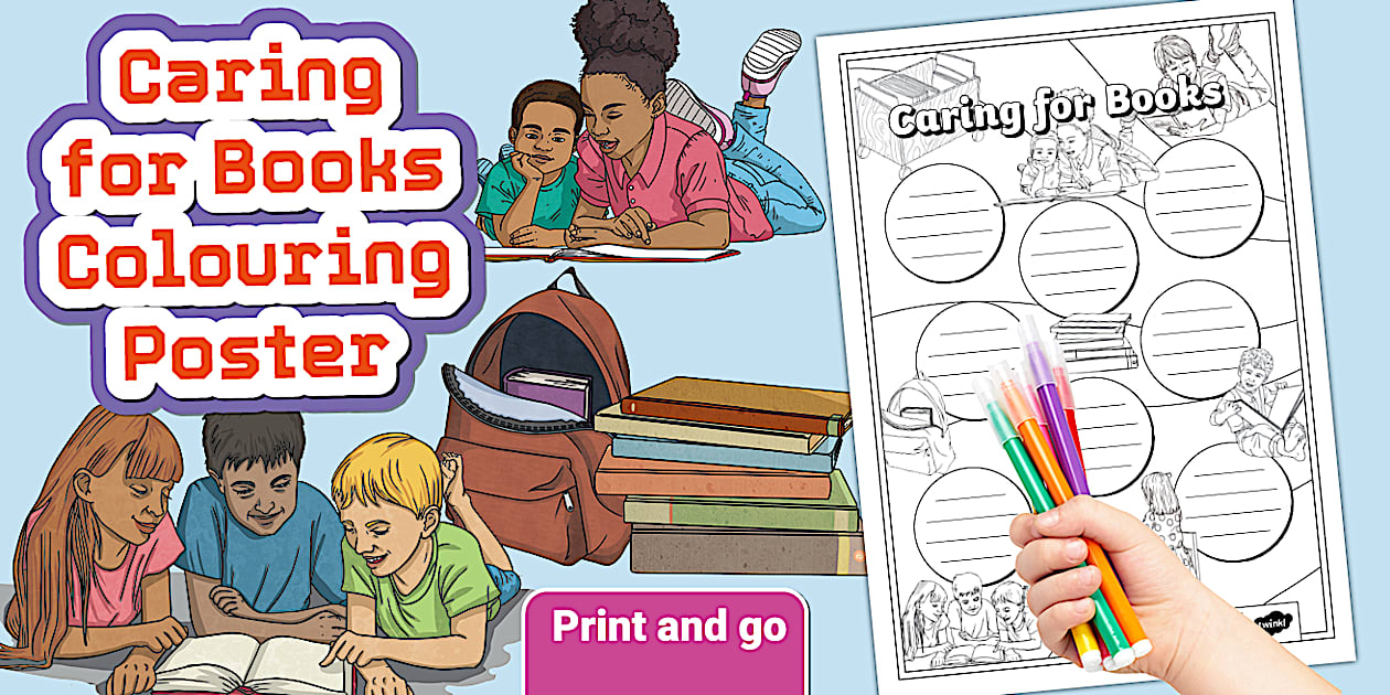 Intermediate Phase Home Language - Caring for Books - Colouring Poster ...