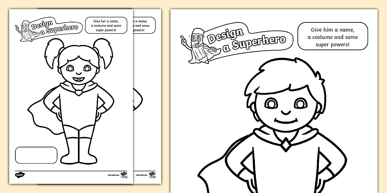 Draw Your Own Superhero Template Superhero Designs