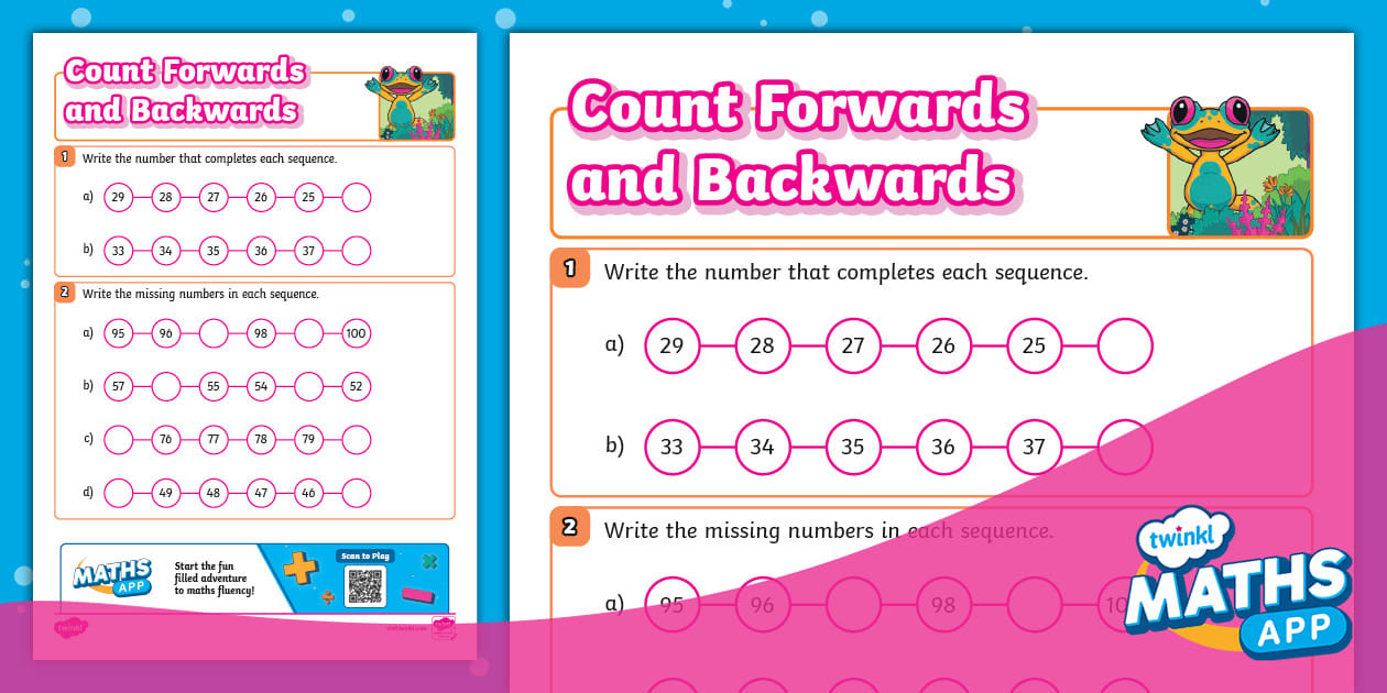  y1 count forwards and backwards skill safari activity sheet