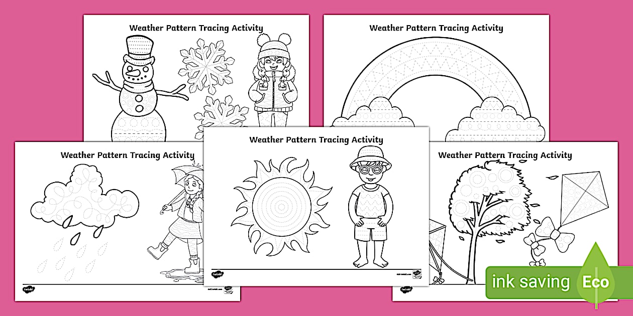 Weather Pattern Tracing Activity Twinkl (teacher made)