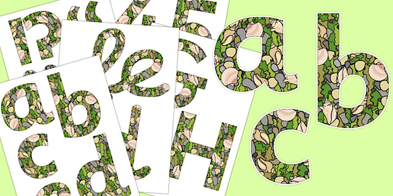 Seaside Display Lettering (teacher made) - Twinkl