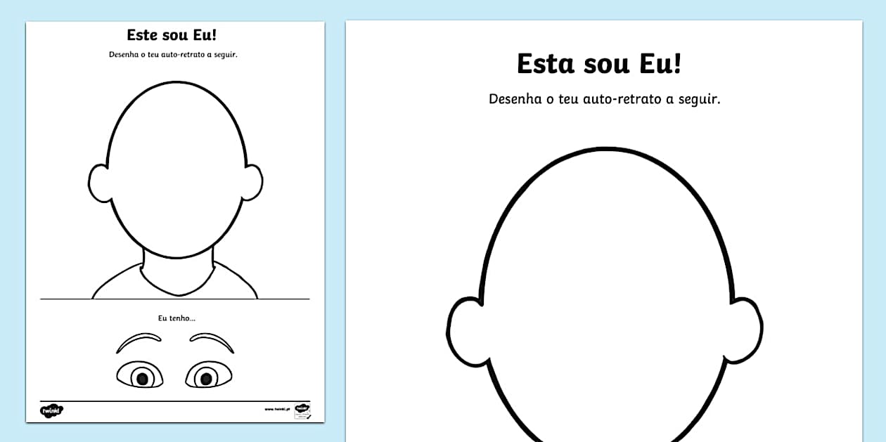 Este Sou Eu: Atividade para desenhar um auto-retrato