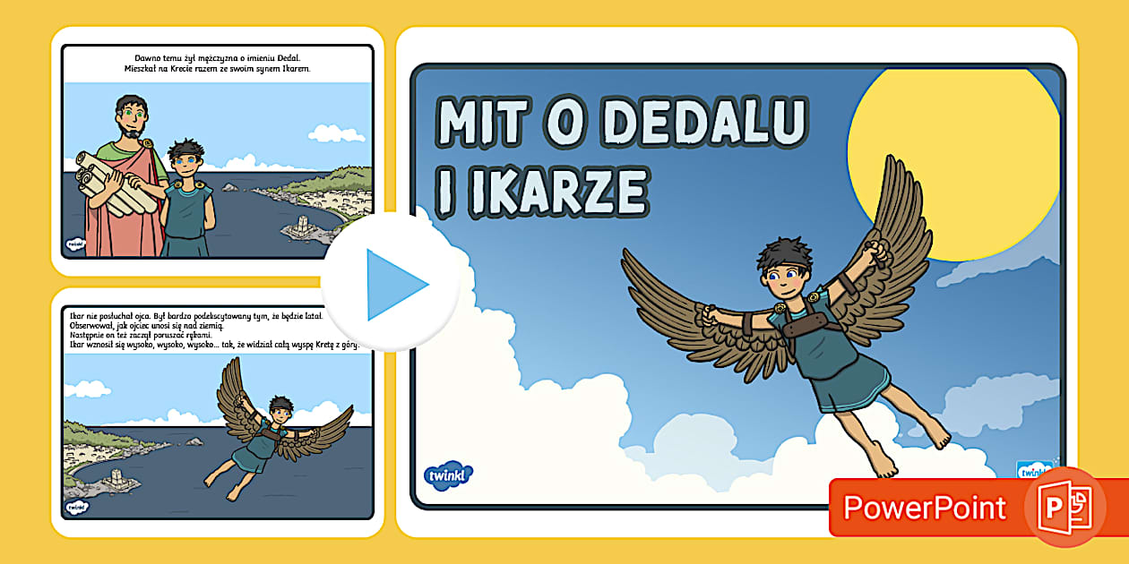 Opowiadanie O Dedalu I Ikarze Mitologia grecka | Mit o Dedalu i Ikarze | Power Point