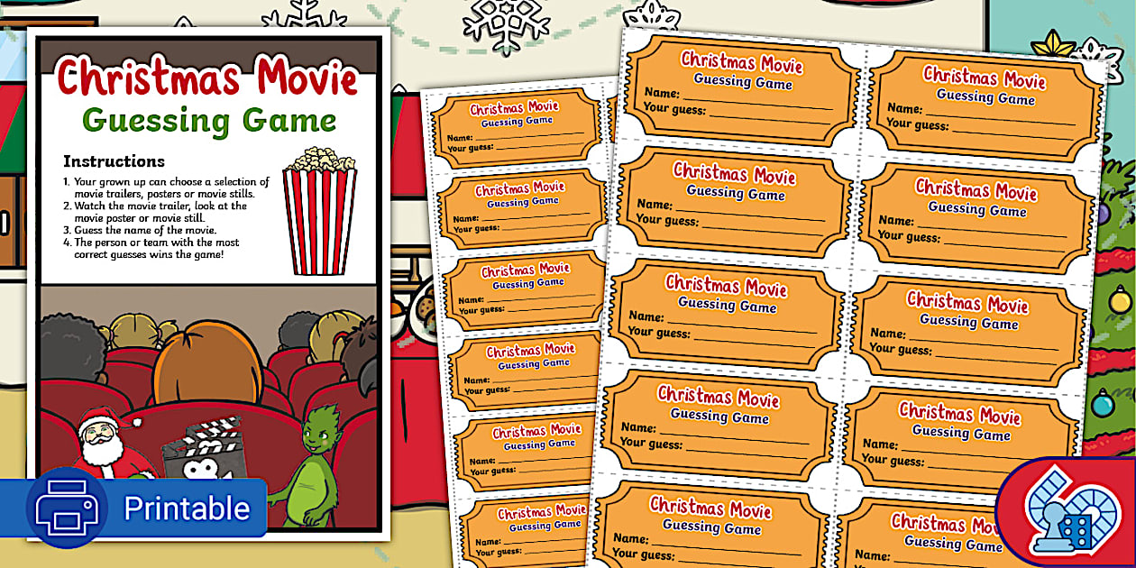 Christmas movie guessing game twinkl
