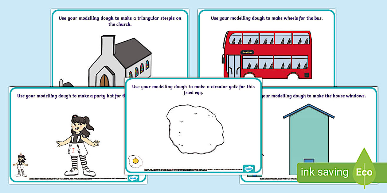 2D Shape Modelling Dough Mats (teacher made) - Twinkl