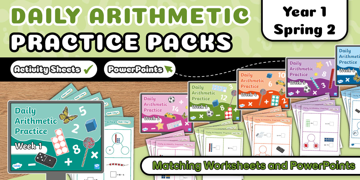 👉 Year 1 Spring 2 Daily Arithmetic Practice Pack - Twinkl