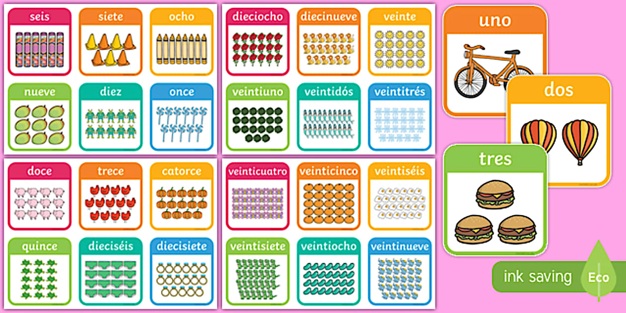 0-30 Number and Word Flashcards Spanish - Twinkl