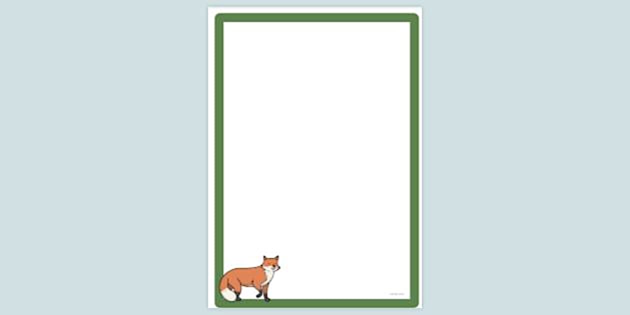 Simple Blank Fox Page Border (teacher made) - Twinkl