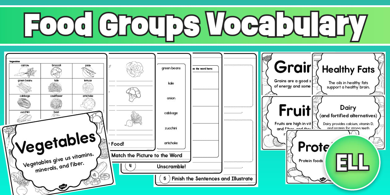 Food Groups ESL Vocabulary Flipbooks | Twinkl USA