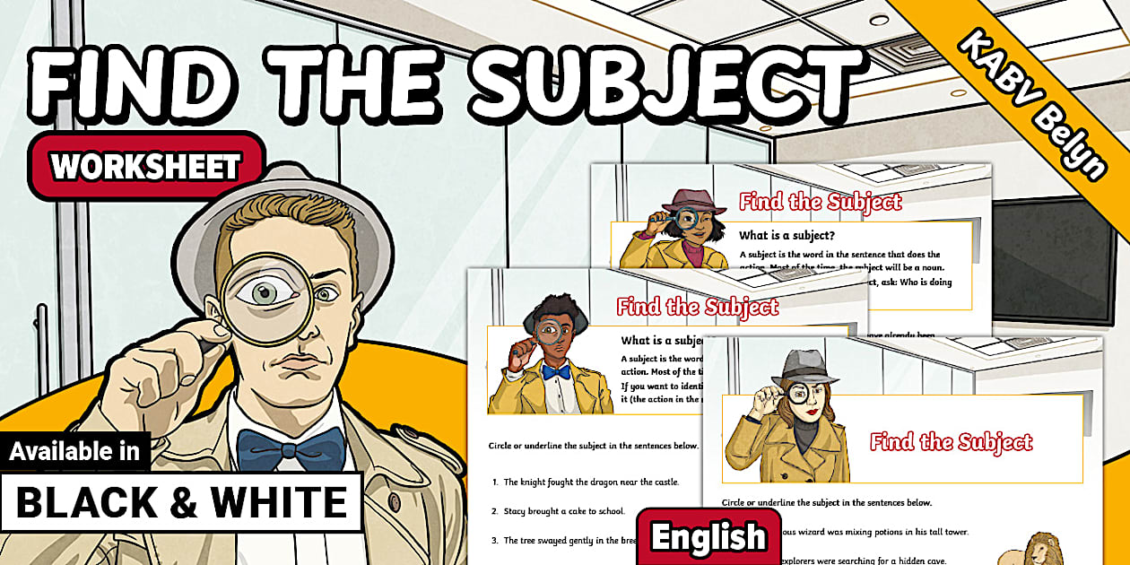 IP English Find the Subject: Differentiated Worksheets