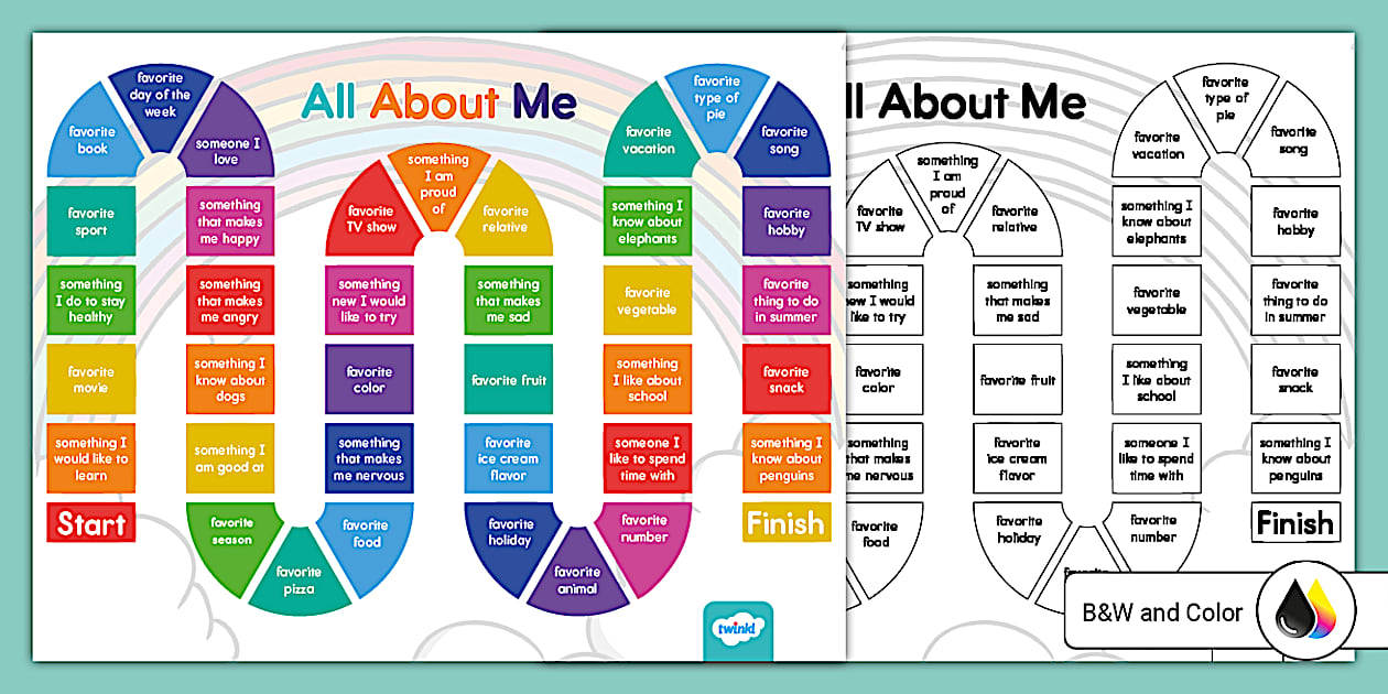 All About Me Board Game (teacher made) Twinkl