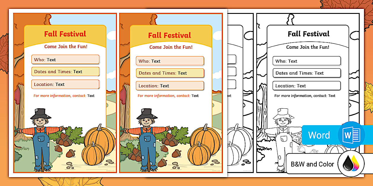 Fall Man Template Fall Festival Flyer Template | Fall Resource | Twinkl USA
