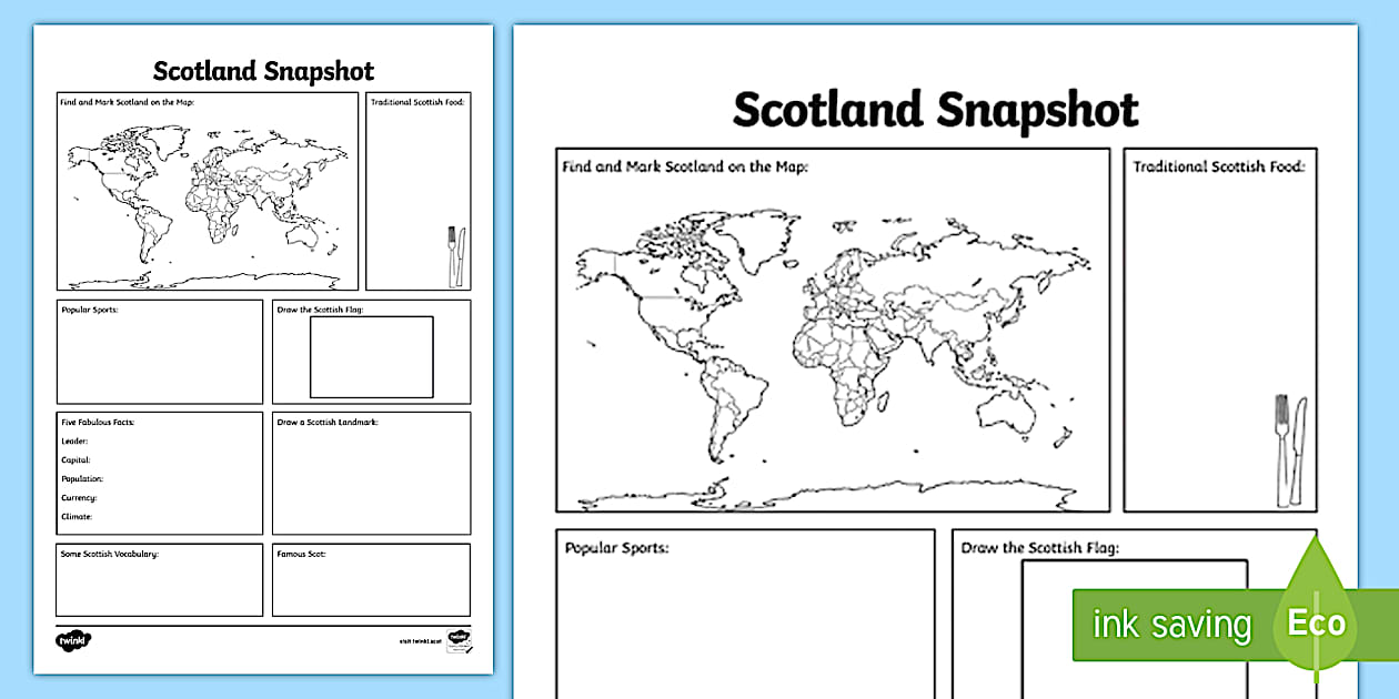 Scotland Snapshot Activity | Twinkl CfE Scotland Worksheets