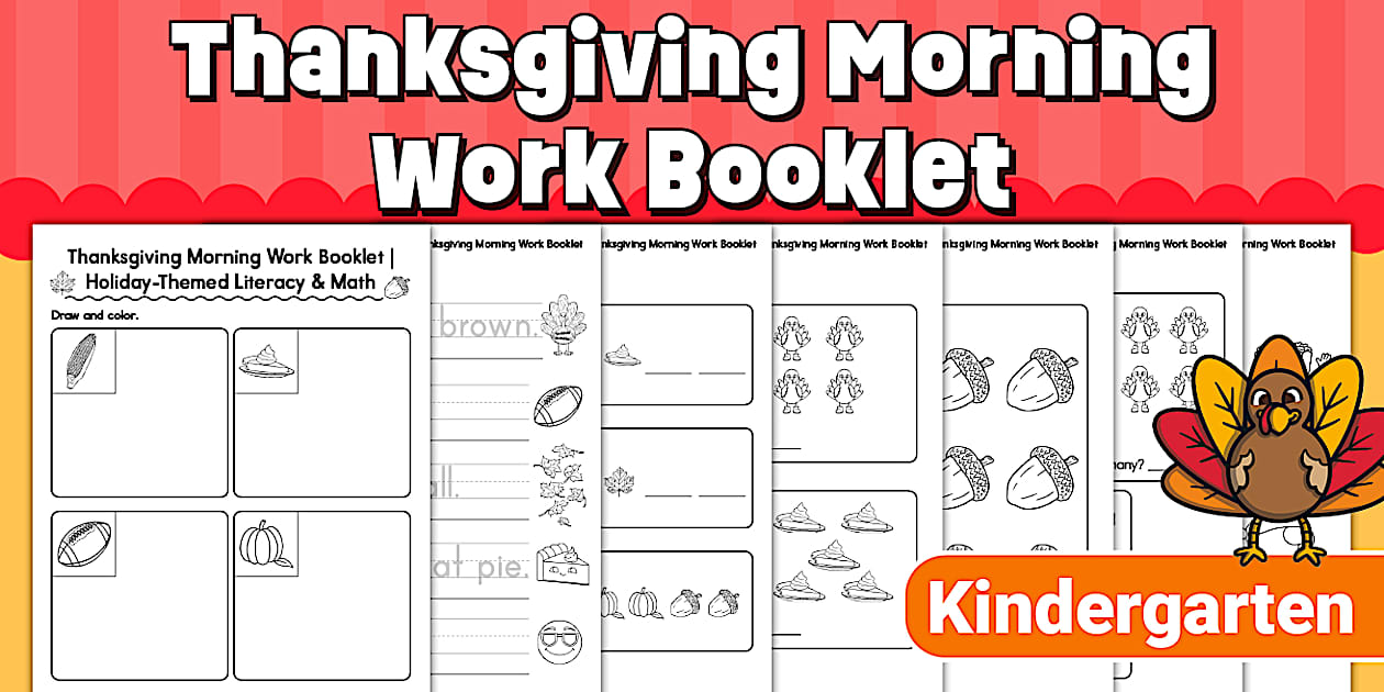 Kindergarten Thanksgiving Morning Work Booklet