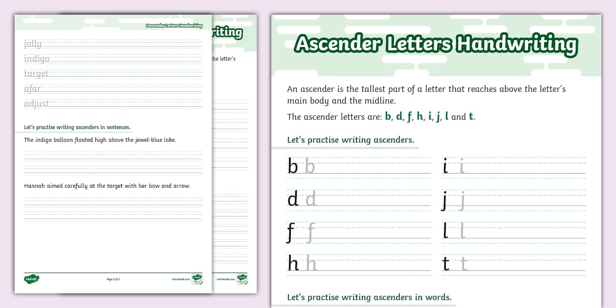 KS2 Ascenders Handwriting Practice Worksheet (teacher made)