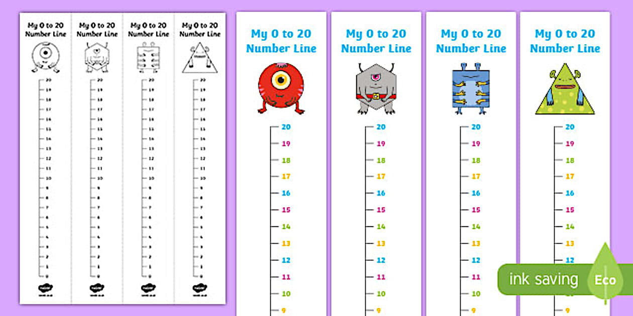 Portrait Number Line 0 to 20 (teacher made) - Twinkl
