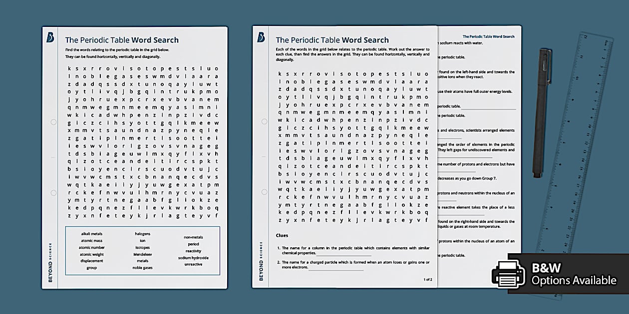 The Periodic Table Word Search (teacher made) Twinkl