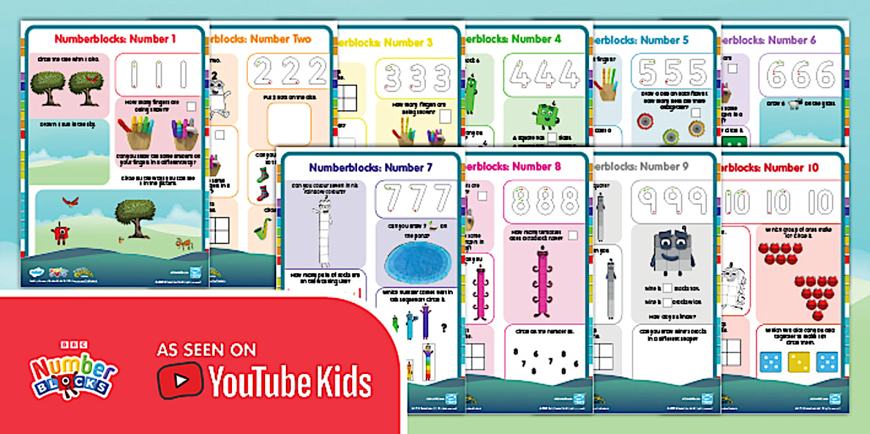 Numberblocks numbers 1 10 activity sheet resource pack