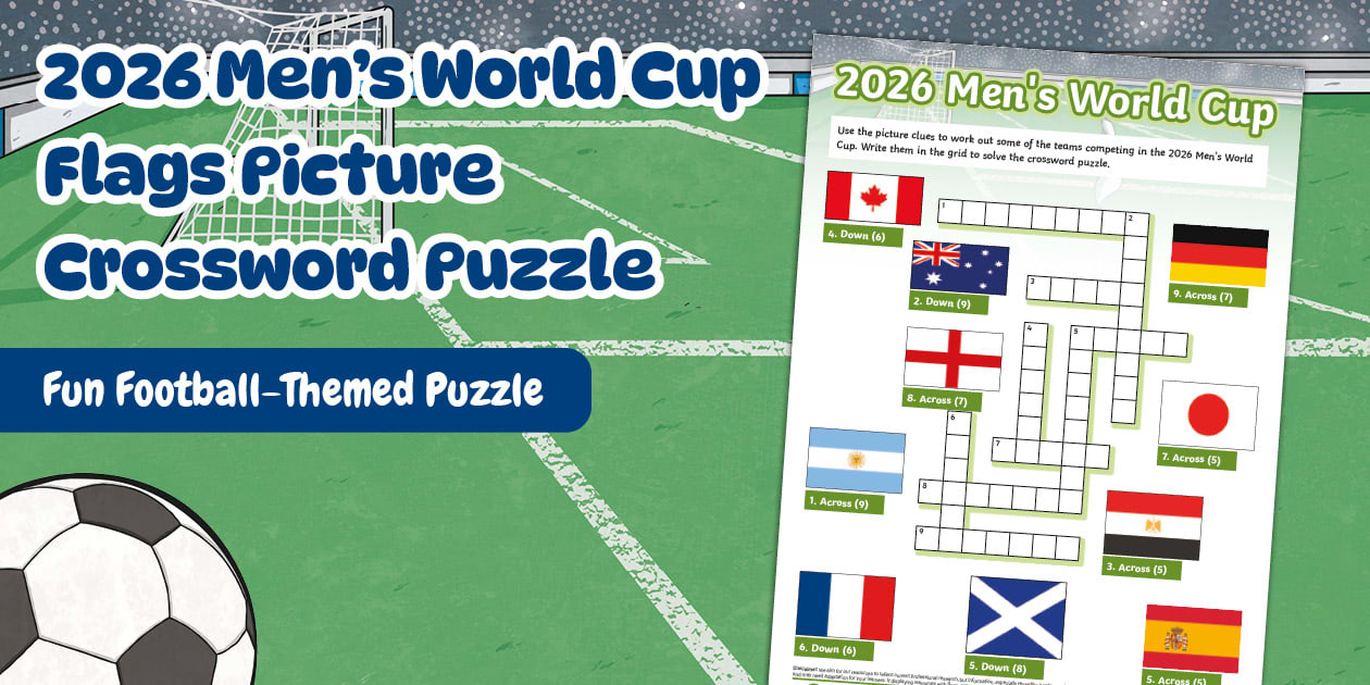 2026 Men's World Cup Flags Picture Crossword Puzzle