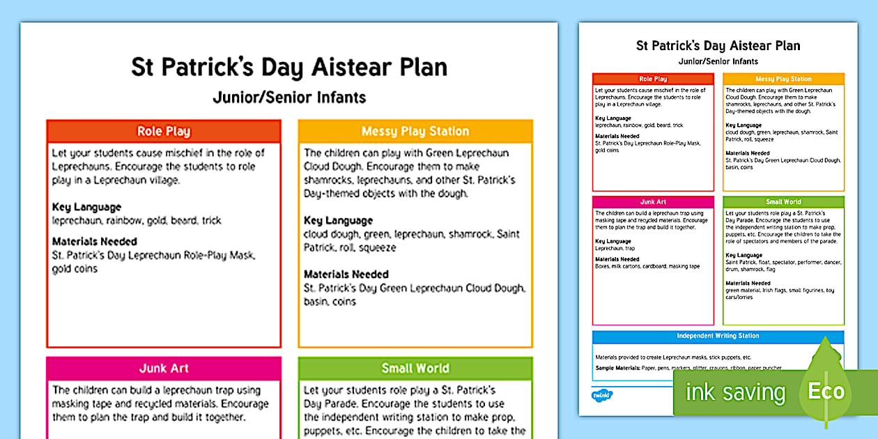 St Patrick’s Day Lesson Plans - Preschool - Events - Twinkl